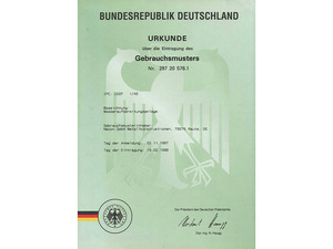 Gebrauchsmuster-Patent Urkunde large 1998